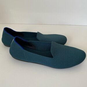 Rothy’s The Flat Ballet Flat in Deep Emerald / Jellybean Size 9W